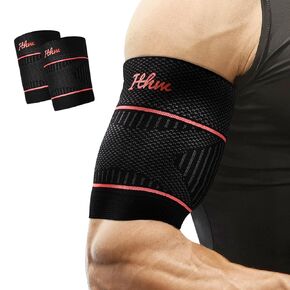 Bicep Tendonitis Brace for Pain Relief, Bicep Tendonitis Sleeve for Muscle Strains Recovery, Bicep Compression Sleeve for Workouts (Large, 1Pair)