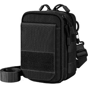 IronSeals Durble Nylon Tactical Molle Pouch Waist Pack Phone Holster with Detachable Strap for iPhone 15 Pro Max/15 Pro/14 Pro Max/14 Plus/13 Pro Max/13 Pro/12 Pro Max/11 Pro Max