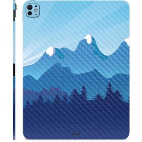 Carbon Fiber Skin Compatible with Apple iPad Pro 11 (M4) 2024 - Blue Mountains - Premium 3M Vinyl Protective Decal Cover - Easy to Apply | Crafted in The USA by MightySkins