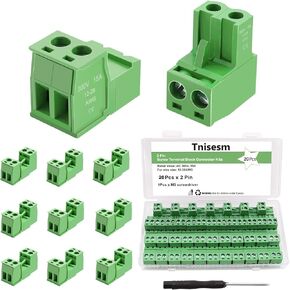 Tnisesm 12Pcs 3 Pin Screw Terminal Block Connector 5.08mm Pitch Pluggable with 3 Pin Phoenix Plug 300V 15A for 28-12AWG Cable