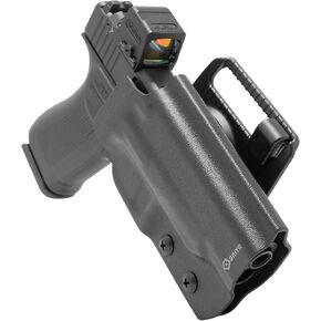 GRITR OWB Kydex Right/Left Hand Gun Holster Fits Glock 48/G48 MOS - Optic Cut, Compatible with Safariland QLS/G-Code RTI Attachments, Adjustable Belt Loops, Open Bottom, Adjustable Cant