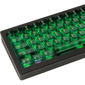 157 Keys Transparent PC Material Custom Keycaps Cherry Profile UV Transfer Printing Keycaps for Cherry MX Gateron Kailh Cross Type Switch ANSI Mechanical Keyboard (Purple)