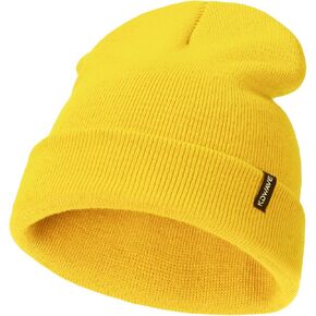 Beanie Hats for Women Men Unisex Soft Knit Cuffed Skull Cap Beanie Stretchy Solid Color Winter Hats
