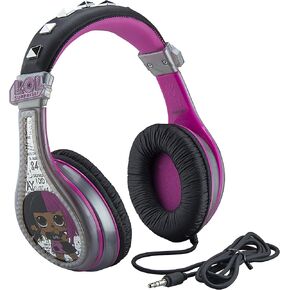 eKids LOL Surprise Headphones for Kids, Wired Headphones for School, Home or Travel, Tangle Free Stereo Headphones with Parental Volume Control, Connect via 3.5mm Jack