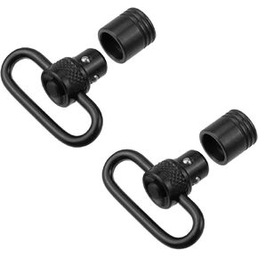 Coshar 1.25" QD Push Button Swivels Heavy Duty Quick Detach/Release Steel 2 Point Sling Swivels with Adaptor Base, Pack of 2