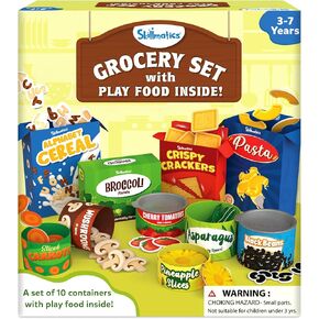 Skillmatics Pretend Play Grocery Set - 10 Containers, 100+ Play Food Items for Child's Play, Back-to-School Play Kitchen Accessories, Toy Kitchen, Fruits & Veggies, Gifts for Kids & Toddlers Ages 3-7 in Kuwait