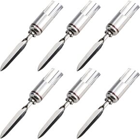Amarine Made 6Pcs Folding Fishing Rod Pole Holder, Stainless Steel Ground Support Stand Rod Holders, Universal Fit – Detachable & Portable