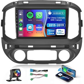 2+64G Android Car Radio Car Stereo for Chevrolet Colorado/GMC Canyon 2015-2019 with Wireless Carplay Android Auto, 9’’ Touchscreen Mirror Link WiFi GPS Bluetooth FM RDS EQ AHD Backup Camera SWC