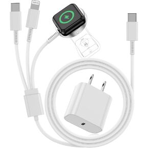 for 2 in 1 USB C Apple Watch Charger [Apple MFi Certified] Magnetic iWatch Fast Charging Cable Cord 6ft and Type C Wall Plug Block for iPhone Apple Watch Series 8/7/6/SE/5/4/3/2/1/iPhone 14/13/12/11