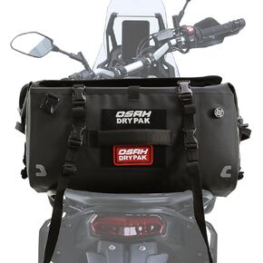 Motorcycle Travel Luggage,SaddleTail Bag 40L,Waterproof All Weather/Trunk/Rack Bag,Sissy Bar with Straps Bag,with Shoulder Straps for Adventure (Black)