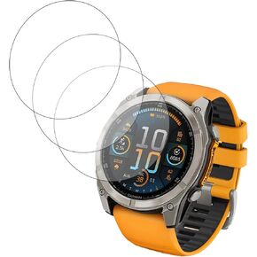 [3 Pack] Compatible for Garmin Fenix 8 51MM Modle Multisport Smartwatch Tempered Glass Screen Protector, 9H Hardness, Anti-scratch, Anti-fingerprint, Anti-bubble Easy Installation.