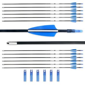 31“ Archery Arrows Training Practice Target Arrows for Kids Youth or Beginners Safe Blunt Points Durable Shaft on Recurve Bows Youth Bow and Longbows(Pack of 12)