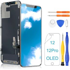 Yodoit for iPhone 12/12 Pro Screen Replacement OLED Display Kit 3D Touch 6.1 Inch Glass [Not LCD] with Repair Tool and Screen Protective Film, A2172, A2341 in Kuwait