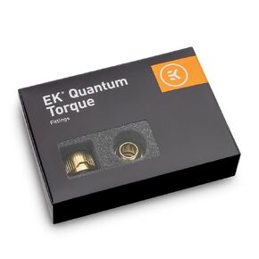 EKWB EK-Quantum Torque HDC-12 Compression Fitting for EKWB Rigid Tubing, 12mm OD, Gold, 6-Pack
