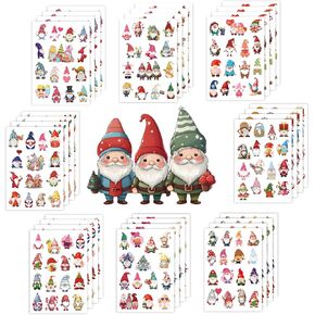 32Sheets Gnome Stickers: 476pcs Cute Cartoon Stickers for Water Bottles Holiday Stickers Laptop Stickers Non-Repetitive Waterproof Vinyl Stickers for Scrapbooking Phone Gnome Party Decorations Gifts