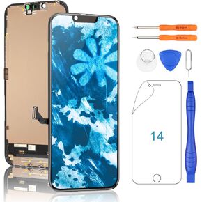 Yodoit for iPhone 14 Screen Replacement Kit LCD COF Full HD Display A2649 3D Touch Digitizer Glass Assembly with Repair Tool 6.1 Inch Black