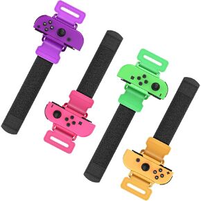 4 Pack Wrist Bands for Just Dance 2025 2024 2023 2022 2021 Games, Designed for Switch/Switch OLED Joypad, Adjustable Elastic Straps for Zumba Burn It Up, Not for Digital Camera