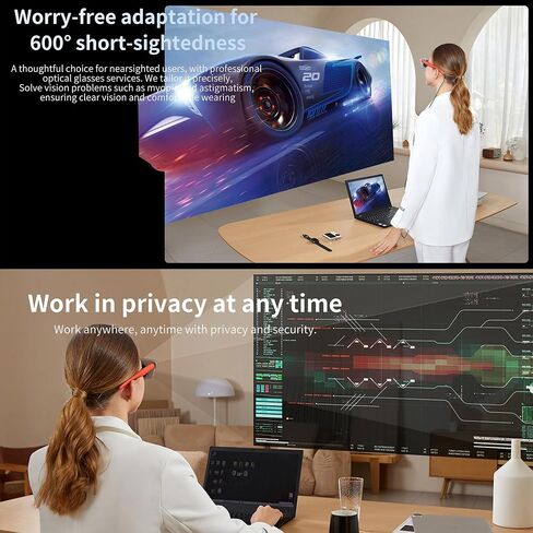 Vision Air 50 ° Wide Viewing Angle, 183 inch Screen Micro OLED, 8.8mm thinner and More, Suitable for iPhone 16/15/Android/Mac/PC/Steam Deck/Gaming Console in Saudi Arabia