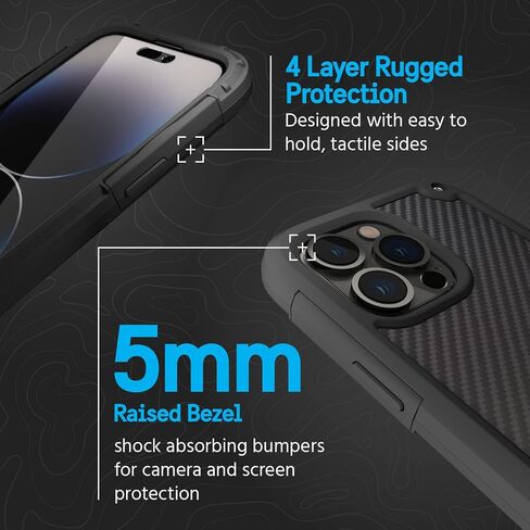 سلسلة Pelican Shield - حافظة iPhone 13 Pro مقاس 6.1 بوصة [متوافقة مع الشحن اللاسلكي] حافظة هاتف واقية لهاتف iPhone 13 Pro مع حامل بمشبك حزام [حماية من السقوط بدرجة 21 قدمًا] - أسود in Kuwait