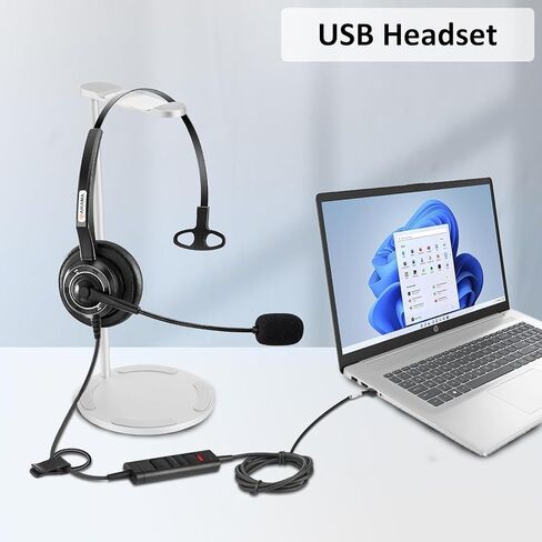 Trucker Bluetooth Headset, V5.0 Noise Cancelling Wireless Headset with Microphone, On Ear Hands-Free Bluetooth Headphone for iPhone Samsung Cell Phone Call Center Home Office Skype in Kuwait