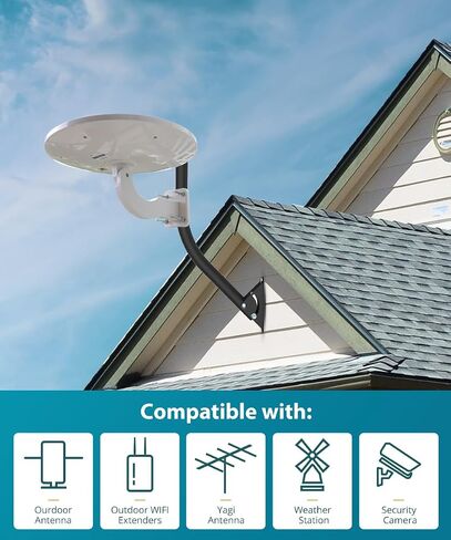 ANTOP Antenna Mount J Pole 19 Inches TV Antenna Pole with Adjustable Angle - Suitable for Indoor Outdoor Antenna, Yagi Antenna, Weather Startion, Satellite Dish, AT-723 in Saudi Arabia