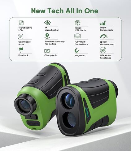 R1 Pro Laser Golf Rangefinder مع منحدر مغناطيسي 1200 ياردة 7X التكبير العلم القطب قفل قابلة للشحن مجموعة الجولف مكتشف - أفضل ملحقات الجولف هدايا الجولف للرجال in Kuwait