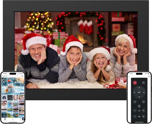 64GB 10.1" Digital Picture Frame, 1280 x 800 IPS Touch Screen Electronic Photo Frame, Pre-Load Photo Gift Mode Without Open Package, Auto-Rotate, Wall/Table Mountable, App Share Photos Black Edition in Saudi Arabia
