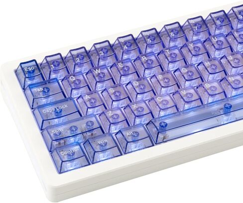 157 Keys Transparent PC Material Custom Keycaps Cherry Profile UV Transfer Printing Keycaps for Cherry MX Gateron Kailh Cross Type Switch ANSI Mechanical Keyboard (Purple) in Kuwait