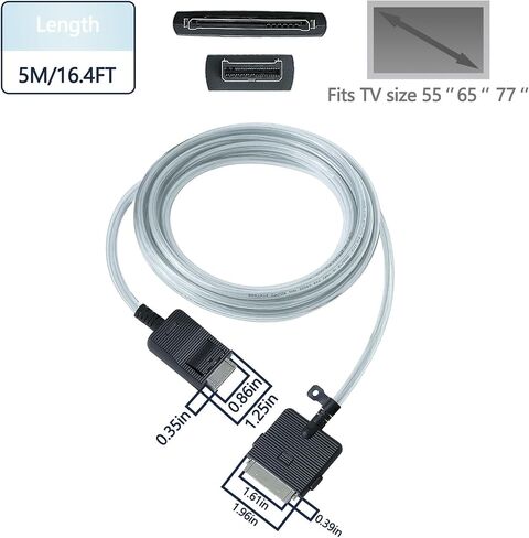 One Connect Cable VG-SOCC05 5 meters/16.4ft Compatible with Samsung OLED 4K TV 55'' 65'' 77'' S95D S95C Series QN55S95CAT QN65S95D QN77S95D (QN77S95C, 2023 Model) in Saudi Arabia