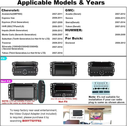 SWTNVIN Car Radio for GMC Acadia Savava Yukon Sierra/Chevy Silverado Tahoe Equinox/Buick Enclave 8 Inch IPS 1280 * 720P Android 13 Carplay&Autoplay WiFi DSP BT5.0 GPS SWC Doube Din 8-core 4+64GB in Saudi Arabia