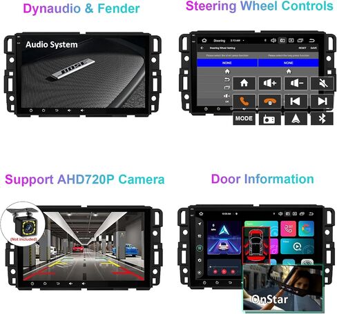 SWTNVIN Car Radio for GMC Acadia Savava Yukon Sierra/Chevy Silverado Tahoe Equinox/Buick Enclave 8 Inch IPS 1280 * 720P Android 13 Carplay&Autoplay WiFi DSP BT5.0 GPS SWC Doube Din 8-core 4+64GB in Saudi Arabia