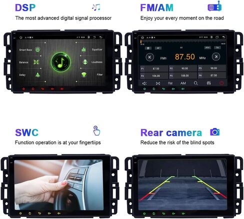 SWTNVIN Car Radio for GMC Acadia Savava Yukon Sierra/Chevy Silverado Tahoe Equinox/Buick Enclave 8 Inch IPS 1280 * 720P Android 13 Carplay&Autoplay WiFi DSP BT5.0 GPS SWC Doube Din 8-core 4+64GB in Saudi Arabia