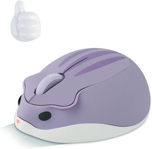 Wireless Mouse, Cute Hamster Mouse, 2.4GHz Silent Click Animal Mouse with 1 Random Color Cord Holder, USB Cordless Gaming Mouse for Laptop Computer Notebook MacBook (Gray) in Kuwait