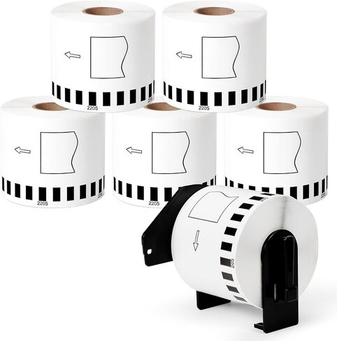 Replace for Brother DK-2205 (2.4 in x 100 ft) Continuous White Paper Lables Compatible with Brother QL-820NWB, QL-800, QL-500, QL-700,QL-720NW Label Printer, 8 Rolls+1 Frame. in Kuwait