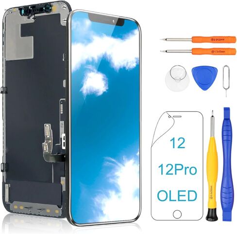 Yodoit for iPhone 12/12 Pro Screen Replacement OLED Display Kit 3D Touch 6.1 Inch Glass [Not LCD] with Repair Tool and Screen Protective Film, A2172, A2341 in Kuwait