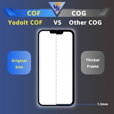 Yodoit for iPhone 12/12 Pro Screen Replacement OLED Display Kit 3D Touch 6.1 Inch Glass [Not LCD] with Repair Tool and Screen Protective Film, A2172, A2341 in Kuwait