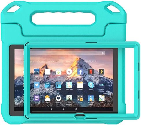 Kids Case for Amazon Fire 10 Pro/10 Plus/HD 10 Tablet(13th/11th Generation, 2023/2021 Release), Durable Shockproof Protective Case with Screen Protector for Kindle Fire HD 10 Tablet, Blue in Kuwait