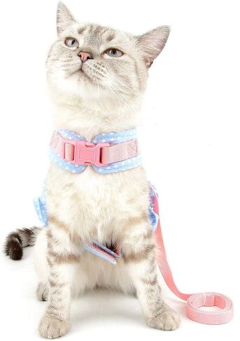SELMAI Cat Harness and Leash for Walking Escape Proof Floral Vest Harness for Small Dogs Boys Girls Kitten Puppies Easy on Jacket Soft Padded Cat Vest for Walking Outdoor Spring Autumn XS in Kuwait