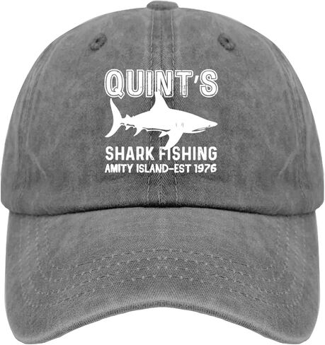 Quints Shark Fishing Amity Island EST 1977 قبعة رجالية قبعات شبكية مضحكة للخريف in Saudi Arabia