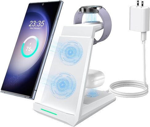 ADADPU 3 in 1 Wireless Charging Station for Samsung Galaxy Devices in Kuwait