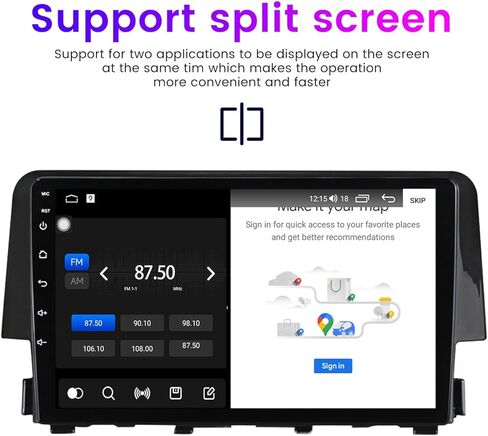 ستيريو راديو السيارة Android 12 لسيارة Honda Civic 2016-2021، Biorunn 9 بوصة 4 النواة سلكية لاسلكية للسيارة، تشغيل Android Auto GPS Navigation IPS شاشة تعمل باللمس BT FM RDS وحدة الرأس، 2 جيجا رام 32 جيجا روم in Kuwait