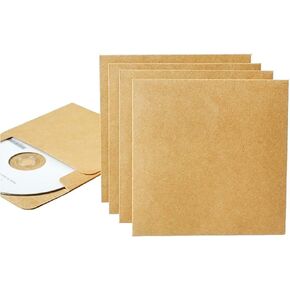 25 Pcs Retro Brown Kraft Paper CD DVD Sleeves Envelopes Cardboard Storage Cases Holder DVD Cases
