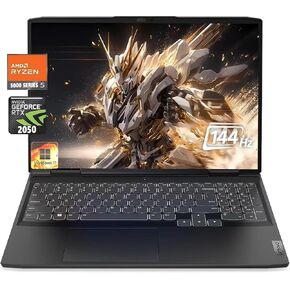 Lenovo IdeaPad Gaming 3 - كمبيوتر محمول أساسي للألعاب - شاشة 15.6 بوصة FHD - 144 هرتز - AMD Ryzen 5 5500H - ذاكرة وصول عشوائي GeForce RTX 2050-32 جيجابايت - تخزين NVMe سعة 1 تيرابايت - لوحة مفاتيح بإضاءة خلفية - Windows 11