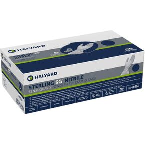 HALYARD Sterling SG Nitrile Powder-Free Exam Gloves, 3.7 mil, 9.5", Gray, X-Small, 41657 (Box of 250)