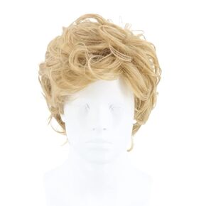 Men's Wig 70's 80's TV Star Wig Light Brown Natural Layered Hippie Wig Halloween Costume Cosplay Wig