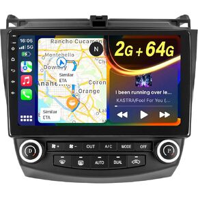 Car Radio Stereo for Honda Accord 7th 2003 2004 2005 2006 2007 with Wireless CarPlay Android Auto 10 inch Touch Screen Android Head Unit 2G+64G, GPS Navigation Bluetooth WiFi Mirror Link