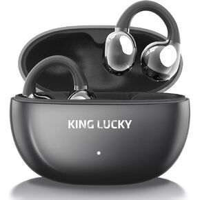 Open Ear Headphones Wireless Bluetooth OWS Hanging Earphones Ultra Open Clip on Earbuds with Mic, Noise Call, IPX5 Water-Resistant, Air Conduction Wireless Headset for Running, Cycling, Driving