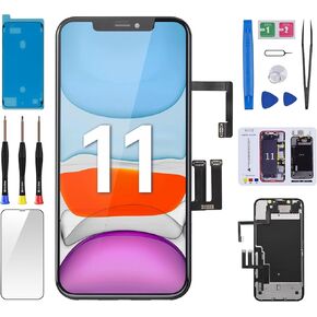 for iPhone 11 Screen Replacement with Earpiece Proximity Sensor 6.1" 3D Touch LCD Digitizer Display Full Assembled Ear Speaker Repair Front Glass Fix Tools Kit for iPhone11 A2111 A2223 A2221