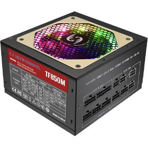 TF850M ATX Power Supply 850W Modular Gaming PSU Full Voltage 110/220V Computer Power Supplies with 120mm ARGB FDB Fan for Desktop PC Server