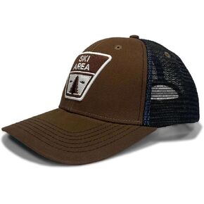 YoColorado Colorado Ski Area Trucker Hat - Black Mesh Vintage Style Cap for Men & Women, Adjustable & Breathable